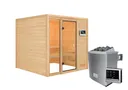 Woodfeeling Massivholz-Sauna Jutta Fronteinstieg 38 mm 2