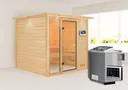 Woodfeeling Massivholz-Sauna Jutta Fronteinstieg 38 mm 1