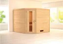 Woodfeeling Massivholz-Sauna Leona Eckeinstieg 38 mm 0