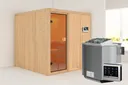 Woodfeeling Massivholz-Sauna Oulu Fronteinstieg 68 mm 0