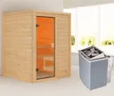 Woodfeeling Massivholz-Sauna Sandra Fronteinstieg 38 mm 0