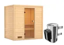 Woodfeeling Massivholz-Sauna Selena Fronteinstieg 38 mm 2