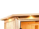 Woodfeeling Massivholz-Sauna Svea Eckeinstieg 38 mm 8