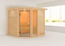 Woodfeeling Massivholz-Sauna Tabea Eckeinstieg 38 mm 1