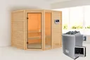 Woodfeeling Massivholz-Sauna Tabea Eckeinstieg 38 mm 0