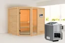 Woodfeeling Massivholz-Sauna Tabea Eckeinstieg 38 mm 0