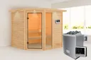 Woodfeeling Massivholz-Sauna Tabea Eckeinstieg 38 mm 0