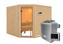 Woodfeeling Massivholz-Sauna Ystad Eckeinstieg 68 mm 3