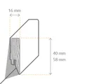 HORI Massivholzkern- Sockelleiste Esche matt versiegelt Modern Profil 1