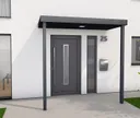 Gutta Vordach Haustür mit Seitenteil BS PLUS aluminium 11