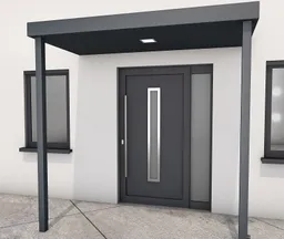 Gutta Vordach Haustür BS PLUS aluminium 0