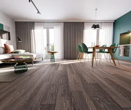 HORI Klick-Hartvinylboden massiv Eiche rauchgrau Landhausdiele 0