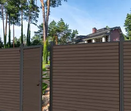 HORI WPC Sichtschutzzaun Stecksystem Rhombus-Style Tor co-extrudiert 0