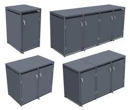 HORI Mülltonnenbox Cleanman 4 Anthrazit mit Fuß Pedal 0