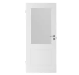 HORI Zimmertür Alicante 2 Weißlack RAL9003 mit Lichtausschnitt Röhrenspan Designkante 0
