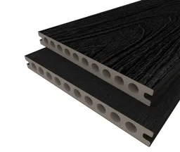 HORI Terrassendiele WPC Hohlkammer Wood Feeling Co-Extrudiert 22,5x210mm anthrazit-schwarz 0
