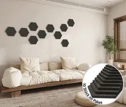 HORI WALL Akustik Hexagon Wandpaneele Black Oak 0