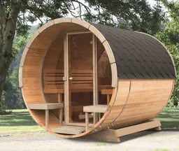 Wolff Finnhaus Fass-Sauna Aufschlag für Vollglasfront Ø 235 cm 0