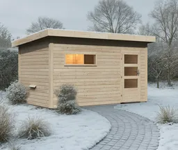 Karibu Sauna-Haus Komplettset Svaneke Türe Modern 38 mm 0