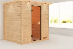 Woodfeeling Massivholz-Sauna Adelina Fronteinstieg 38 mm 0