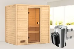 Woodfeeling Massivholz-Sauna Selena Fronteinstieg 38 mm 0