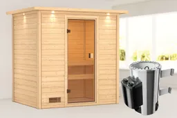 Woodfeeling Massivholz-Sauna Selena Fronteinstieg 38 mm 0
