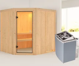 Woodfeeling System-Sauna Bodo Eckeinstieg 68 mm 0