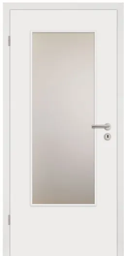 HORI Zimmertür Weißlack RAL9010 mit Lichtausschnitt Eckkante Komplettset 0