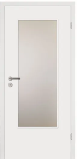 HORI Zimmertür Weißlack RAL9010 mit Lichtausschnitt Eckkante 0