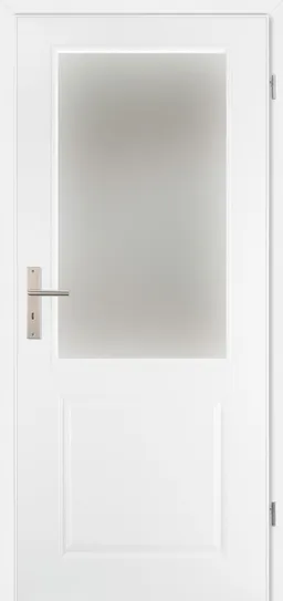PRÜM Zimmertür Classic CL2 Weißlack RAL9010 Lichtausschnitt Karnieskante 0