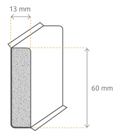 HORI MDF-Kern Sockelleiste Uni weiß mit Dichtlippe 1