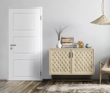 HORI Schallschutz Wohnungseingangstür Alicante 3 Signalweiß RAL9003 SK1 Designkante Vollspan 2