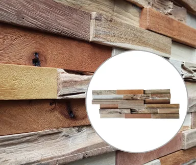 HORI Wandverkleidung 3D Holzwandverblender Recycle Wood natural coral 0