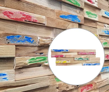 HORI Wandverkleidung 3D Holzwandverblender Recycle Wood vintage coral 0