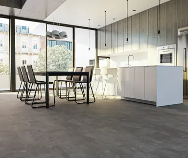 HORI Klick-Hartvinylboden Rigid SPC Steinfliese Bielefeld Beton hell Fliese 9