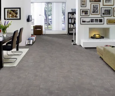 HORI Klebe-Vinylboden massiv Bielefeld Beton hell Steinstruktur Fliese 8