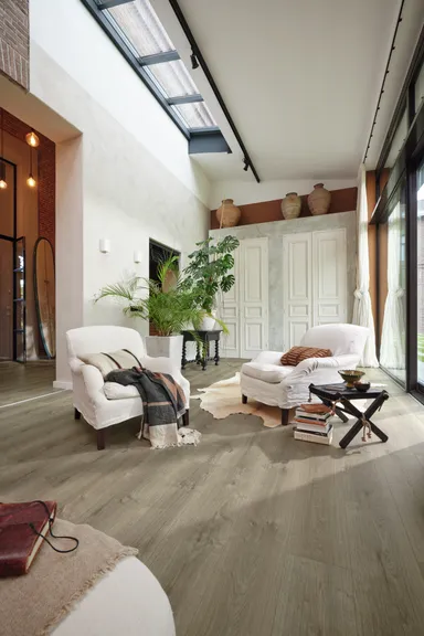 MEISTER PVC-freier Designboden MeisterDesign. comfort DL 600 S Eiche Merino grau Landhausdiele 5