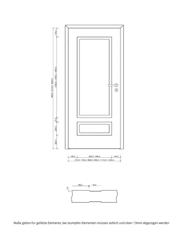 PRÜM Zimmertür ELEGANCE MODENA M2/1 Weißlack Exclusiv RAL 9010 Röhrenspan Eckkante 5