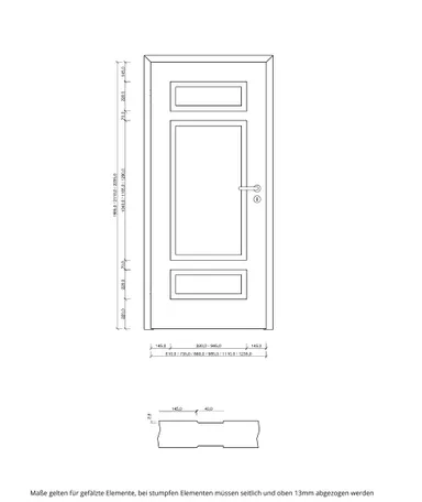 PRÜM Zimmertür ELEGANCE MODENA M3/1 Weißlack Exclusiv RAL 9010 Röhrenspan Eckkante 5