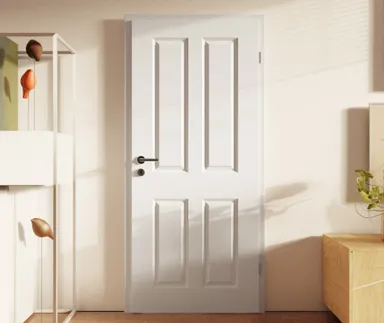 HORI Zimmertür Estella 4 Signalweiß RAL9003 Röhrenspan Designkante 1