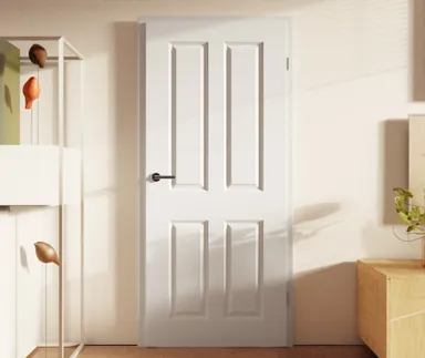 HORI Zimmertür Estella 4 Signalweiß RAL9003 Röhrenspan Designkante ohne Schlüssellochbohrung 2