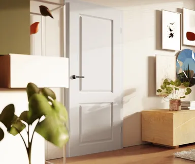 HORI Zimmertür Estella 2 Signalweiß RAL9003 Röhrenspan Designkante ohne Schlüssellochbohrung 1