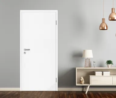 HORI Schallschutztür Wohnungseingangstür CPL Eiche weiß strukturiert längs SK1 Vollspan Designkante 4