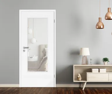 HORI Zimmertür CPL Eiche weiß strukturiert quer mit Lichtausschnitt Röhrenspan Designkante 4