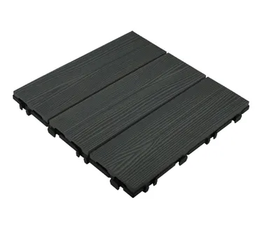 HORI WPC Klickfliese schwarz Brush 3 Dielenoptik 30 x 30 0