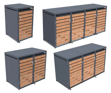 HORI Mülltonnenbox Cleanman 3 Wood mit Fuß Pedal 0