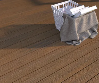 NewTechWood Terrassendielen WPC Hohlkammer Deluxe Teak Holzstruktur gebürstet / glatt gebürstet 22.5 x 138 mm 0