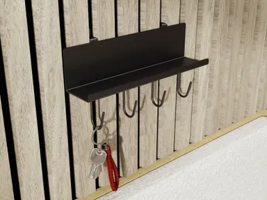 HORI Wandverkleidung Zubehör Wandregal Industrie-Design mit Haken 0