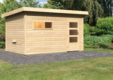 Karibu Sauna-Haus Komplettset Svaneke Türe Modern 38 mm 0