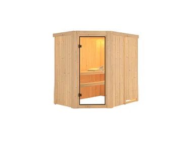 Karibu System-Sauna Lavea Eckeinstieg 68 mm 1